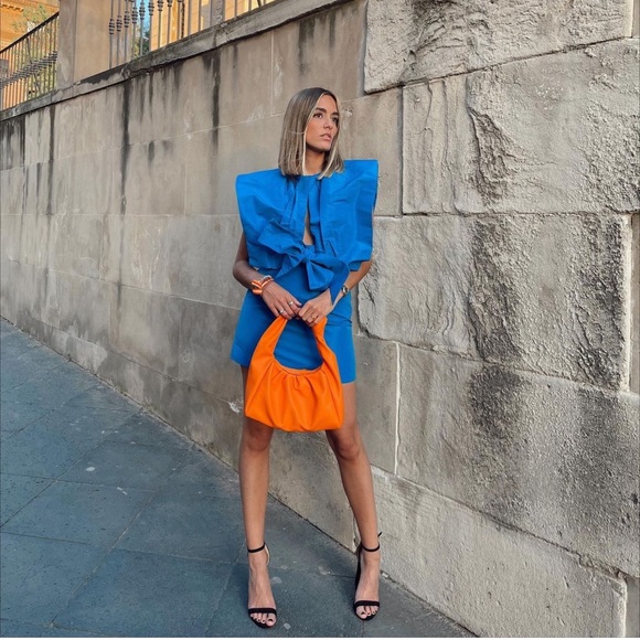 ZARA Voluminous Top Dress Bluish - Picture 6 of 13